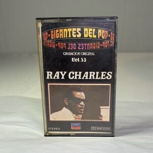 Ray Charles- Gigantes Del Pop Vol. 53, Cassette Tape PAPER LABELS